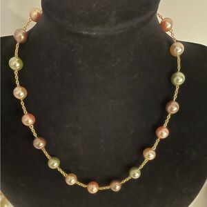 Elegant Multicolour Faux Pearl Necklace